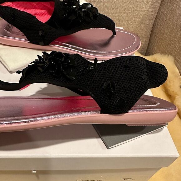 Christian Dior black nylon printed T-strap sandals size EU41/ US11 new - Picture 5 of 10